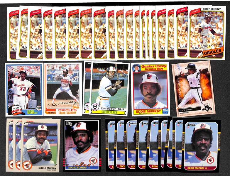 Lot of 120+ Eddie Murray Cards including 3 Rookies & 4 2nd Year Cards 