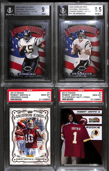 Lot of 25 Graded Football Cards w. Cam Newton Rookie