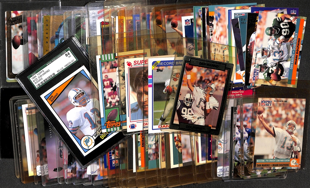 Lot of 75+ Dan Marino Cards w/NM Rookie (SGC 84) including Inserts