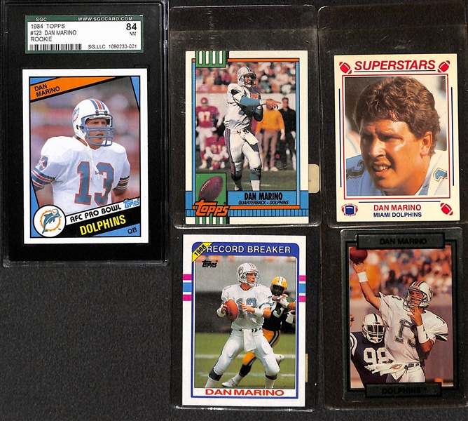 Lot of 75+ Dan Marino Cards w/NM Rookie (SGC 84) including Inserts