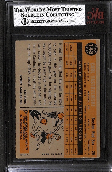 1960 Topps Carl Yastrzemski Rookie Card Graded Beckett BVG 5