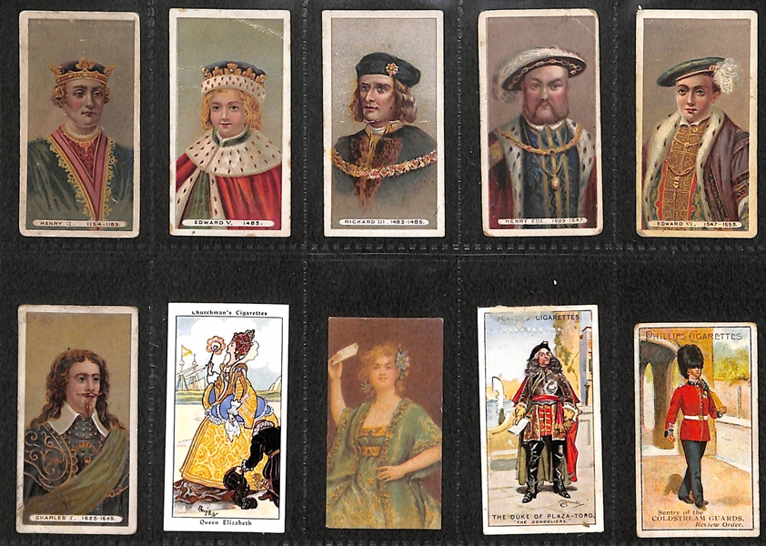 Lot of 50 1910s-1940s Cigarette Cards of Famous Figures w. Henry VIII