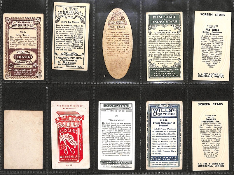 Lot of 50 1910s-1940s Cigarette Cards of Famous Figures w. Henry VIII