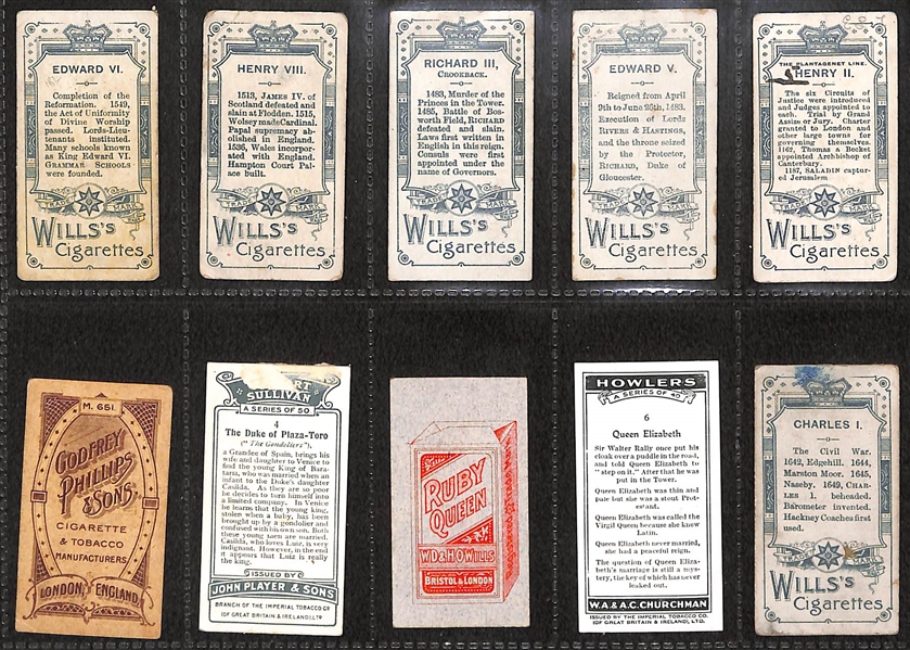Lot of 50 1910s-1940s Cigarette Cards of Famous Figures w. Henry VIII