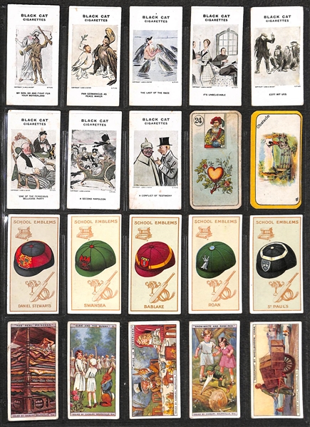 Lot of 236 1910s-1940s Cigarette Cards of Sports, Comical, & Animals w.  Golfer Edward Ray