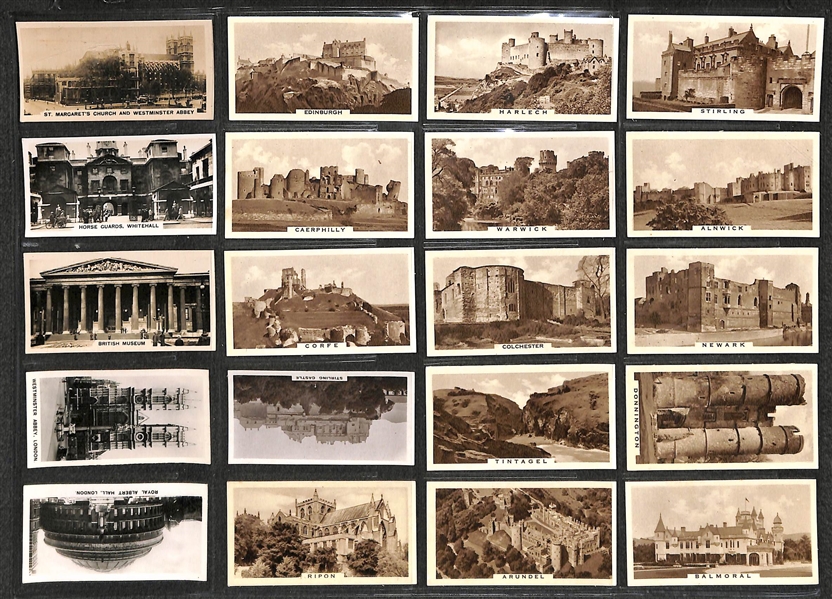 Lot of 240 1910s-1940s Cigarette Cards of Primarily Scenery & Flags
