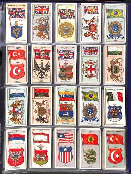 Lot of 240 1910s-1940s Cigarette Cards of Primarily Scenery & Flags