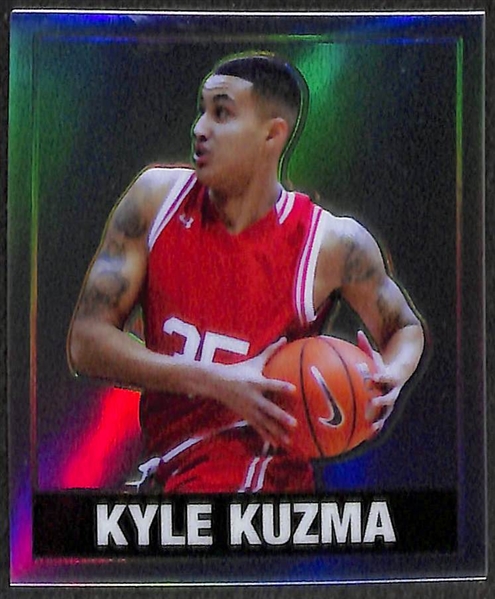 Lot of 4 - 2018 Leaf Originals Metal Cards w. Earl Campbell #6/7, Roy Jones Jr #4/10, Ronald Acuna Rookie, & Kyle Kuzma