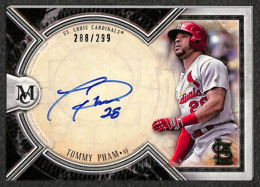 Lot (9) of 2018 Topps Museum Cards w/ Autographs (Pham and Snell), Relics (Werth and Marte), Ohtani Rookie, and Inserts (Gehrig, Koufax, Tanaka)