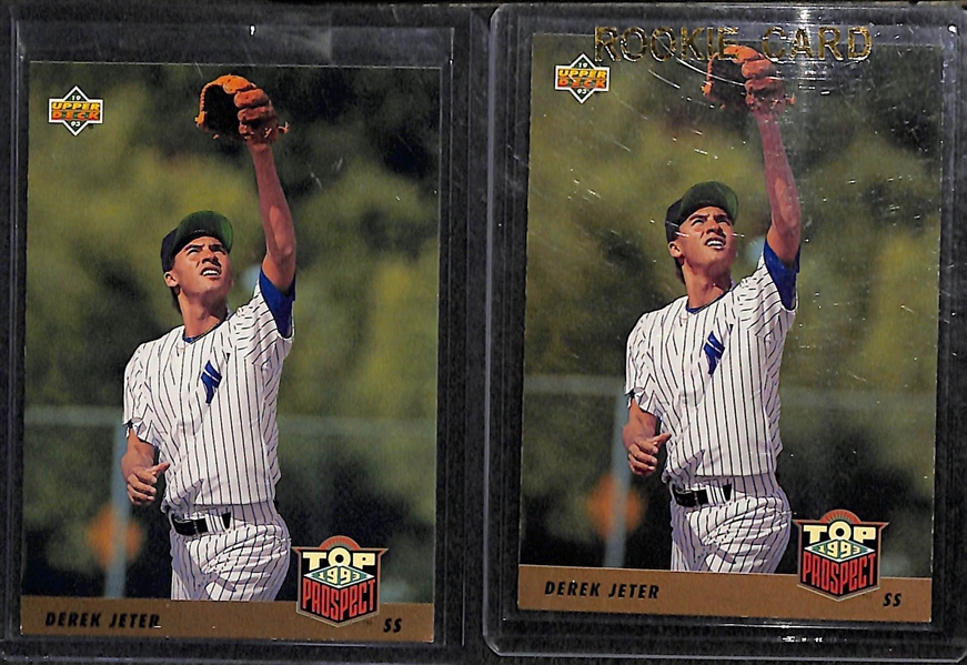 Lot of (12) Baseball HOFer Rookies - Jeter, Griffey Jr, Thome, Chipper Jones, Maddux, Bagwell