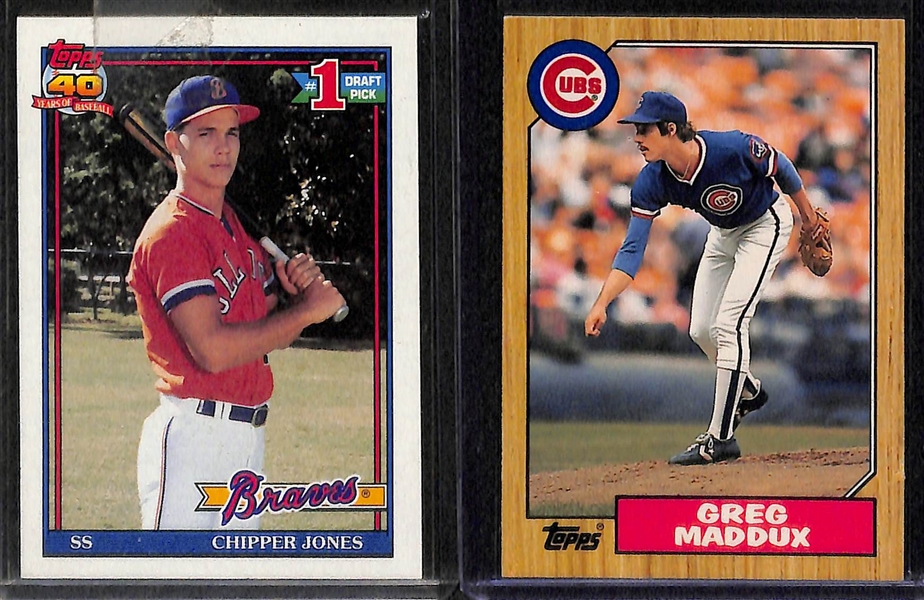 Lot of (12) Baseball HOFer Rookies - Jeter, Griffey Jr, Thome, Chipper Jones, Maddux, Bagwell