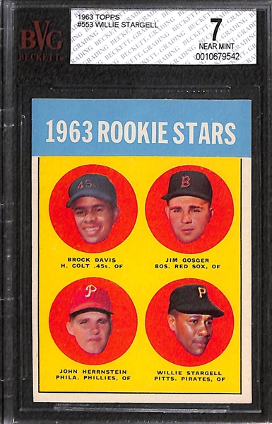 1963 Topps Willie Stargell Rookie Card Graded Beckett BVG 7
