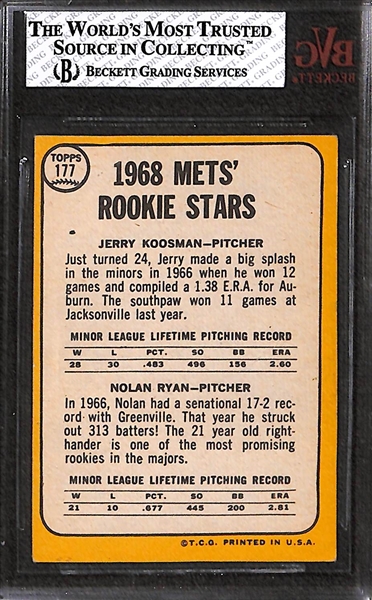 1968 Topps Nolan Ryan Rookie Card (Unlisted Error Card) Graded Beckett BVG 3.5