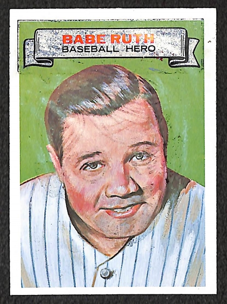 Lot of (2) 1967 Topps Who Am I? Babe Ruth Cards (One Scratched and One Partially Scratched)