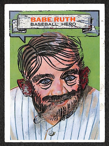 Lot of (2) 1967 Topps Who Am I? Babe Ruth Cards (One Scratched and One Partially Scratched)