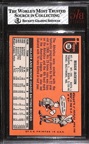 1969 Topps Reggie Jackson Rookie Card Graded Beckett BVG 6.5