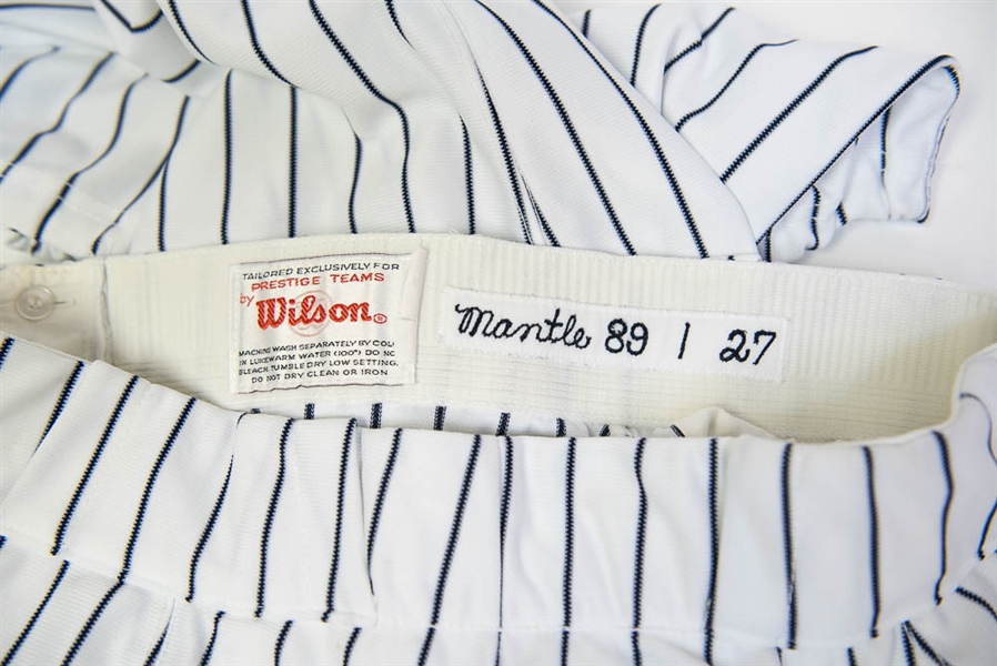 Mickey Mantle Game Event Worn Pants From 1989 - Topps COA