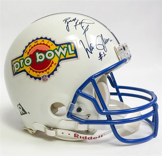 Brett Favre - Warren Moon - Michael Irvin Signed Pro Bowl Full Size Helmet - JSA