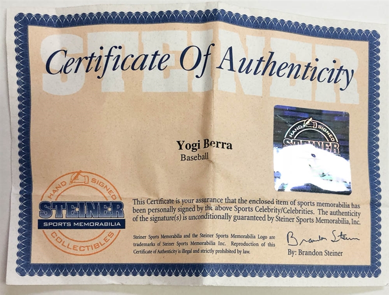 Yogi Berra Signed American League Baseball - Steiner
