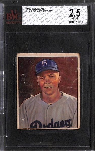 Lot of 3 - 1950 Bowman Baseball Cards - Reese, Campanella, Snider - BVG