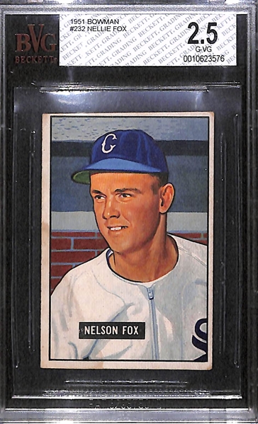 1951 Bowman Baseball #232 Nellie Fox - BVG 2.5