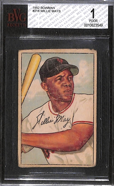 1952 Bowman #218 Willie Mays - BVG 1
