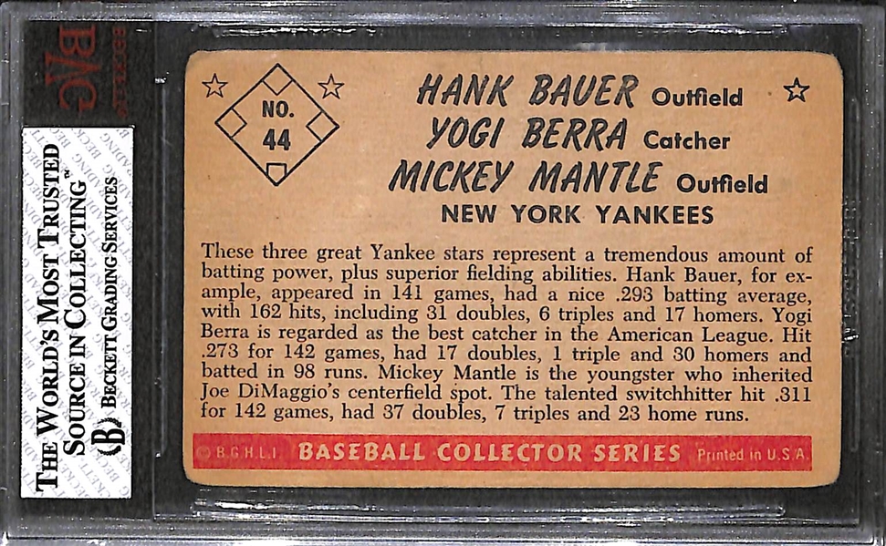 1953 Bowman Color #44 Berra/Bauer/Mantle - BVG 2