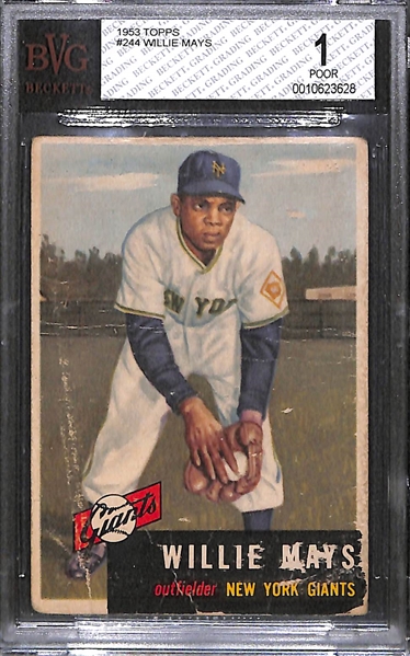 1953 Topps #244 Willie Mays - BVG 1
