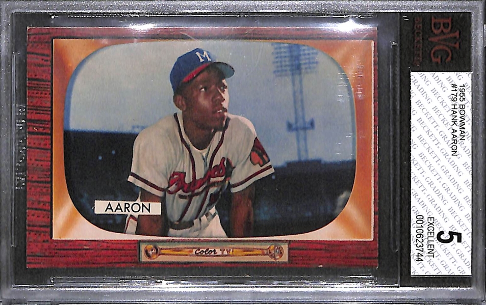 1955 Bowman #179 Hank Aaron - BVG 5