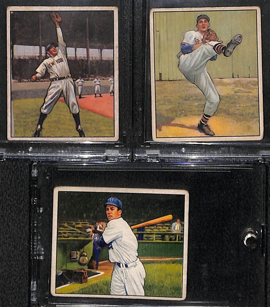 1950 Bowman HOF Lot of (3) - Duke Snider, Phil Rizzuto, Warren Spahn