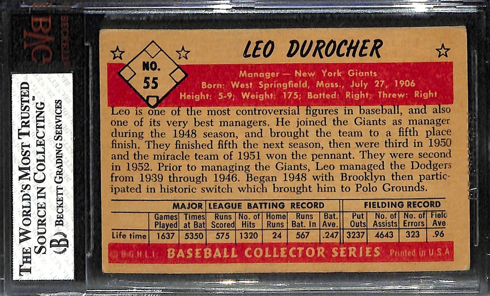 1953 Bowman Leo Durocher #55 - BVG 4