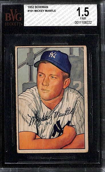 1952 Bowman Mickey Mantle (#101) - BVG 1.5