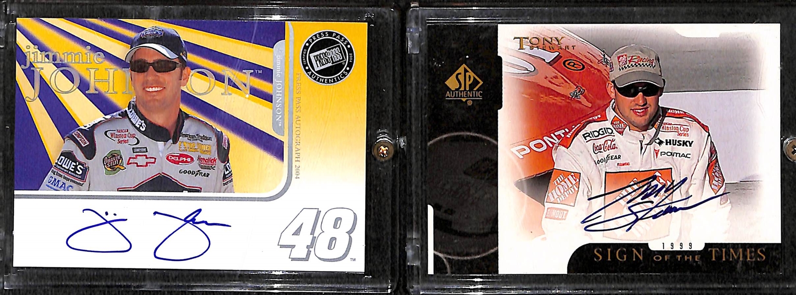 Jimmy Johnson & Tony Stewart Autograph Cards 