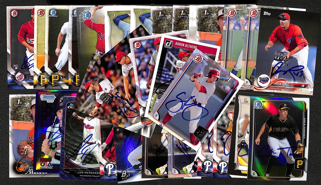 Lot of 30 Baseball Signed Cards w. Scott Kingery 