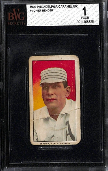1909 E95 Philadelphia Caramel Chief Bender Card - BVG 1