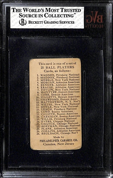 1909 E95 Philadelphia Caramel Sam Crawford Card- BVG 2