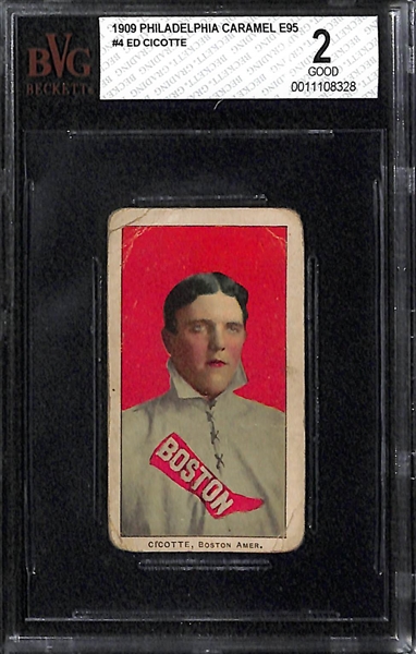 1909 E95 Philadelphia Caramel Eddie Cicotte Card - BVG 2