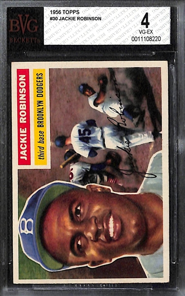 1956 Topps #30 Jackie Robinson Card - BVG 4