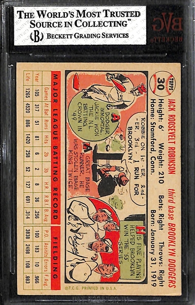 1956 Topps #30 Jackie Robinson Card - BVG 4