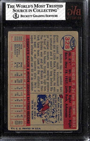 1957 Topps #328 Brooks Robinson Rookie Card - BVG 3.5