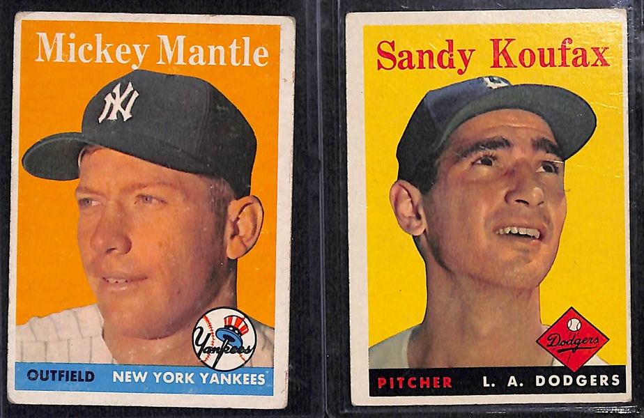 1958 Topps Baseball Complete Set (Mostly VG-EX+ Condition) – All 494 Cards in the Set! 