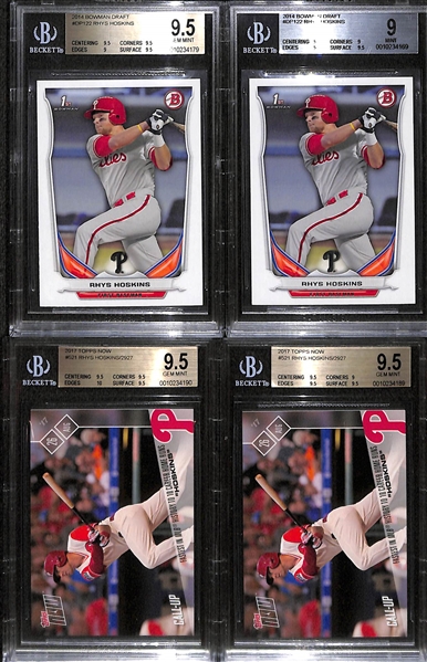 Lot Of 4 Rhys Hoskins BGS Graded Rookie Cards