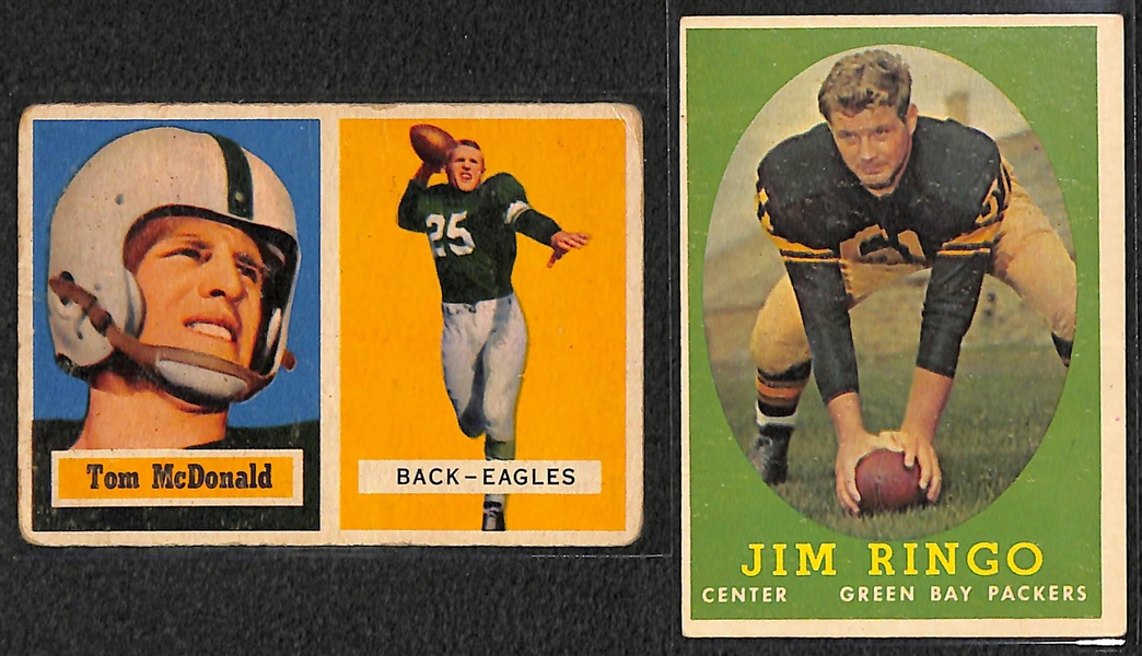 Lot Of 120 1957-62 Topps Football Cards w. Tommy McDonald