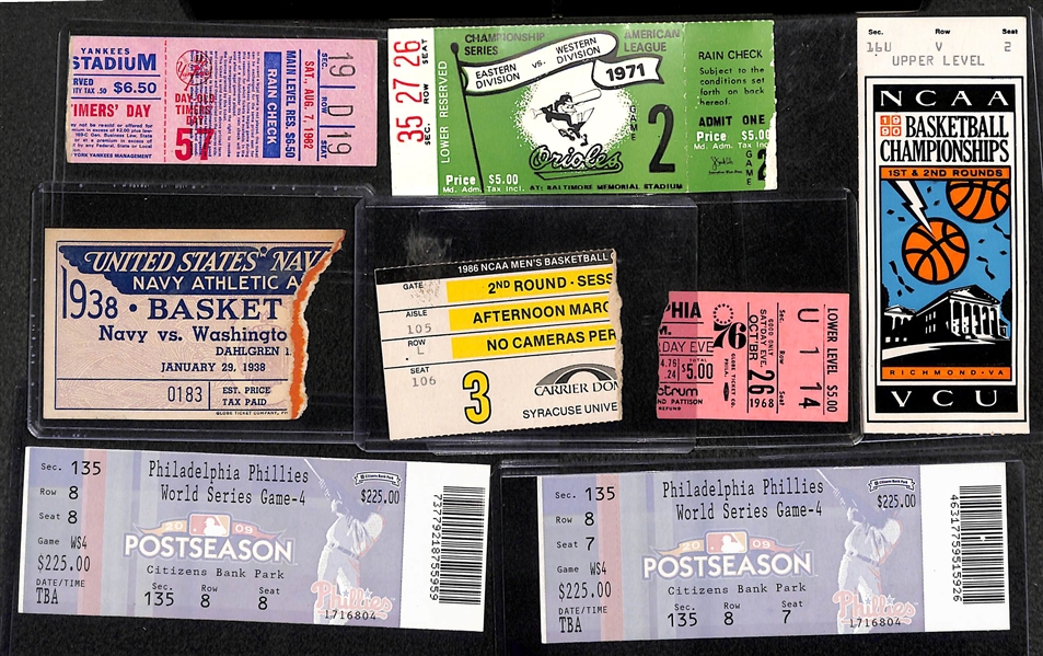 Lot Of 8 Assorted Ticket Stubs w. 2008 World Series