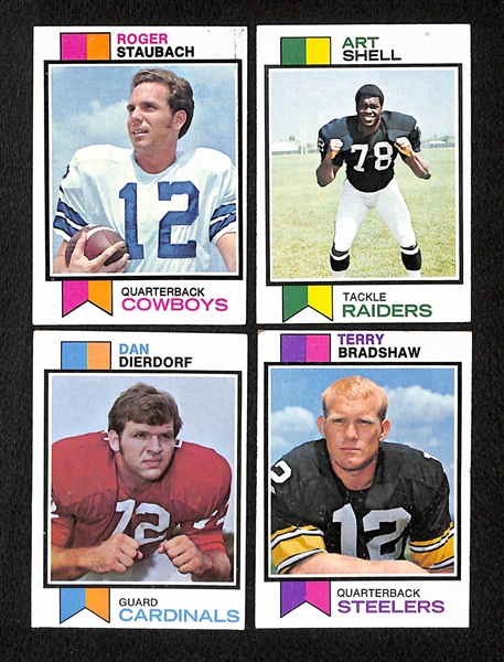 Lot of 50 Topps Football Cards 1973-1976 w. Staubach