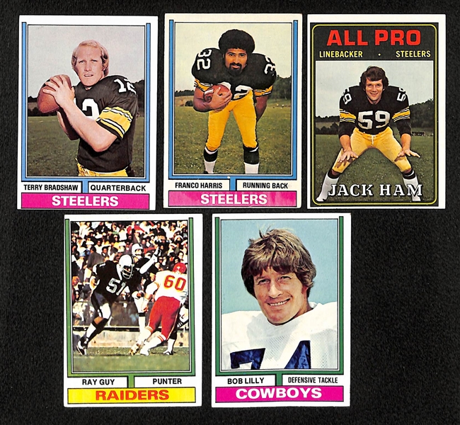 Lot of 50 Topps Football Cards 1973-1976 w. Staubach