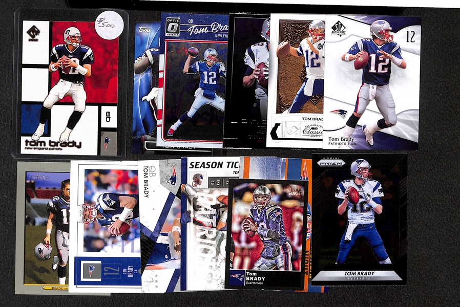 Lot of Over 65 Tom Brady Football Cards w/ Inserts