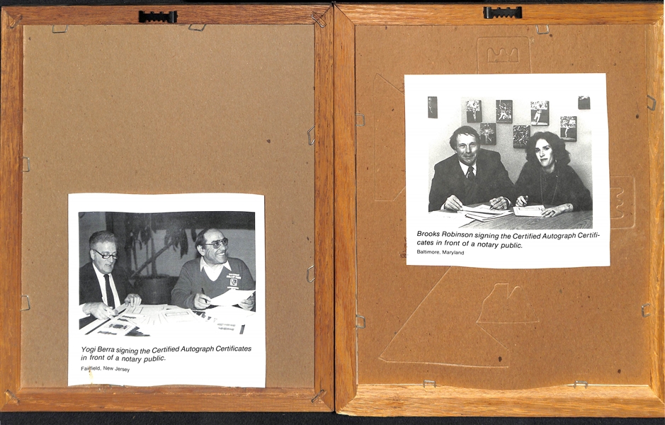 Yogi Berra & Brooks Robinson Signed 8x10 Stat Photos