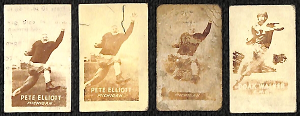Lot of (4) 1948 Topps Magic Football Cards - Doak Walker Rookie & (3) Pete Elliott