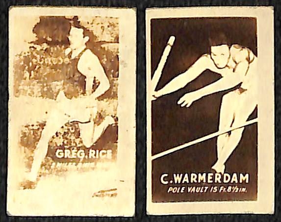 Lot of (7) 1948 Topps Magic Cards - (6) Track & Field and (1) Remington